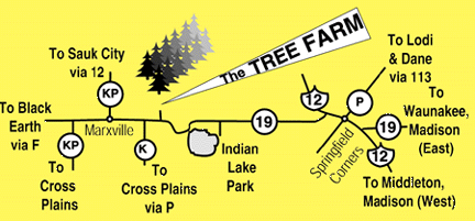 Map to The Tree Farm Map to The Tree Farm